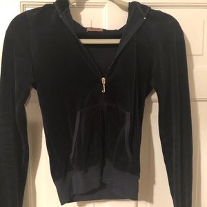 Juicy Couture Velour Zip Hoodie Navy